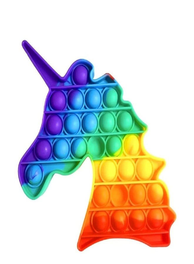 ZILLOQUIL Unicorn Push Pop Bubble Sensory Fidget Toy Set,Pop It Push Pop Silicone -Relief Items Popper Fidget Educational Toys for Special Needs Toys, Family and Friends (Unicorn Popit) - Image 1